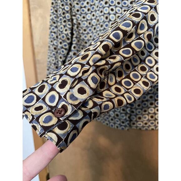 Vintage Regatta Womens Blouse Geometric Retro USA Size Large L M - Picture 5 of 8